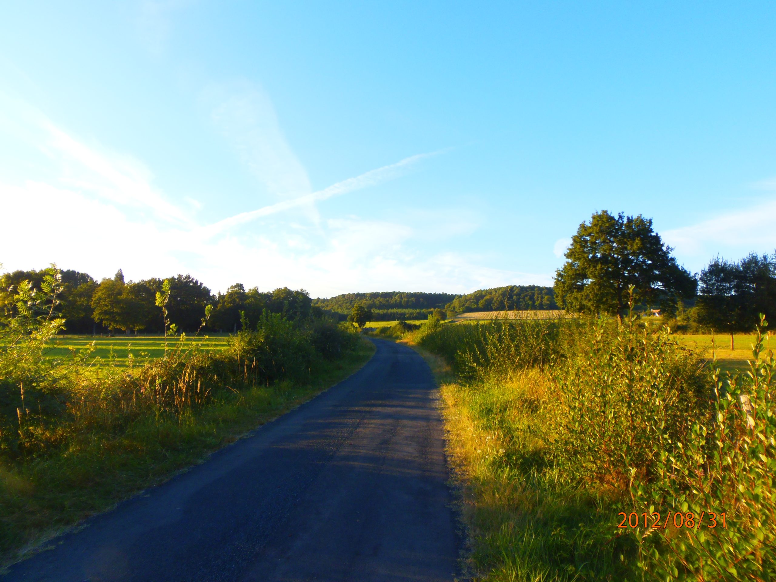 Petite route de campagne menant au gîte.